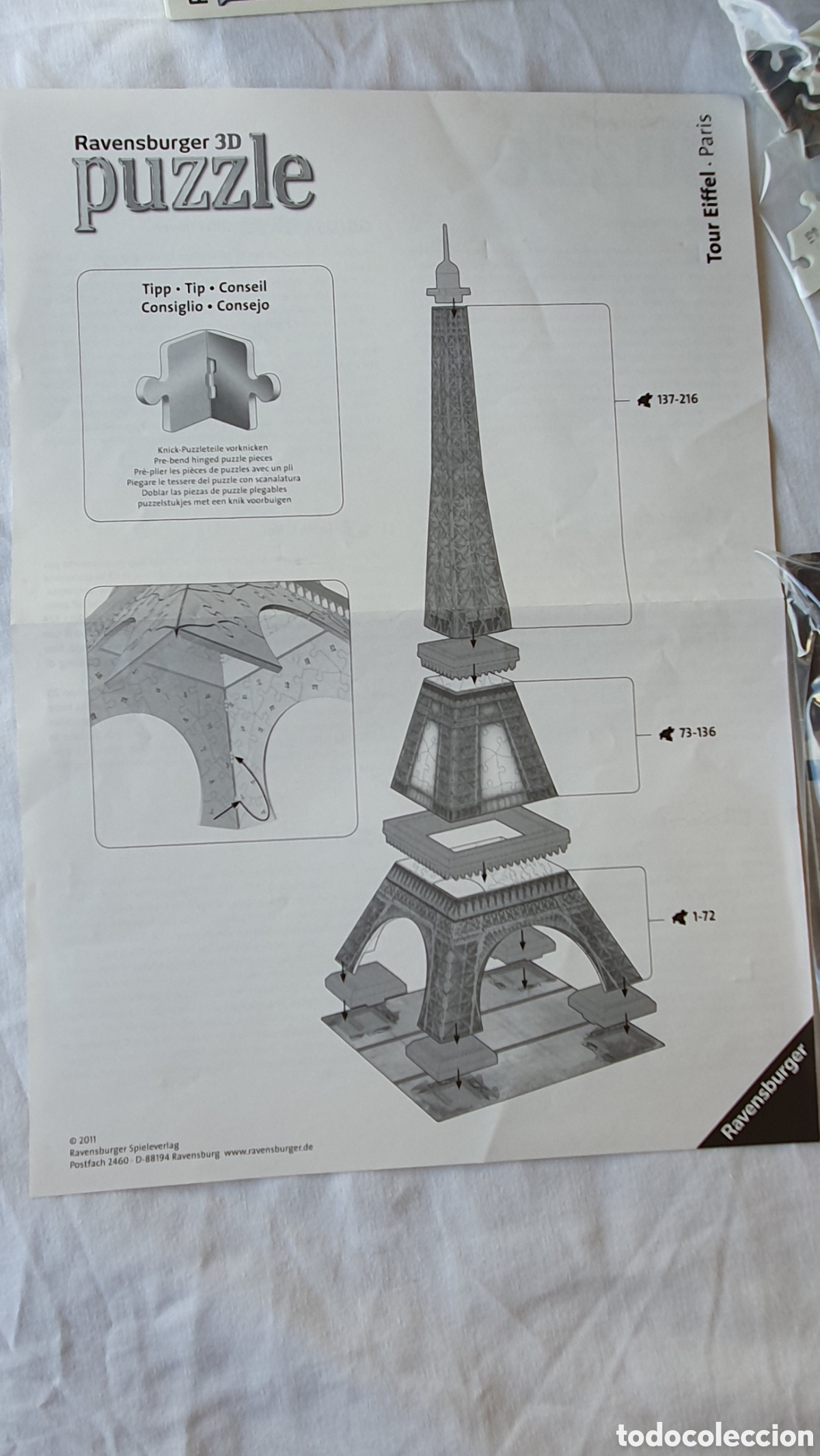Puzzles: Puzzle 3D Torre Eiffel 216 piezas Ravensburger - Foto 6