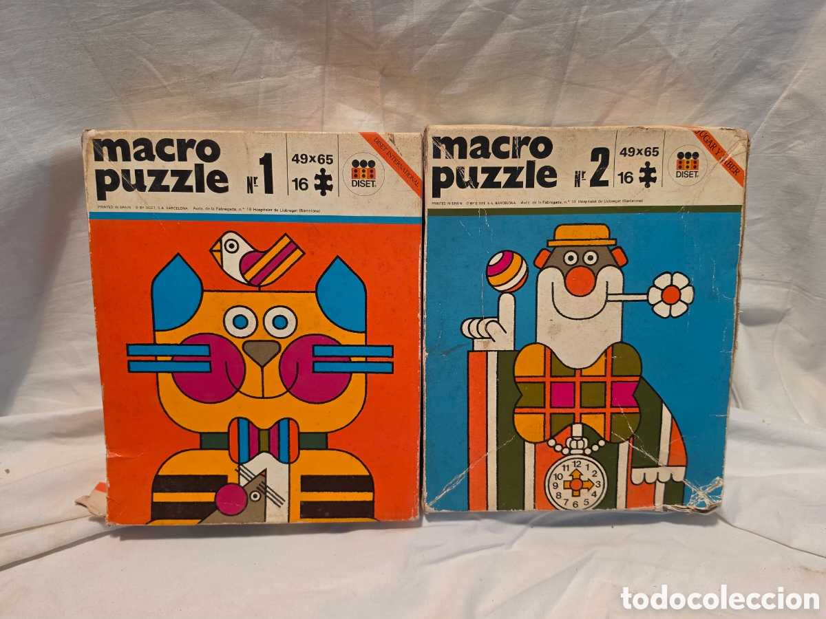 Puzzles: MACRO PUZZLE. N&deg;1 Y 2. DISET. A&Ntilde;OS 80. DISE&Ntilde;O POMAR.