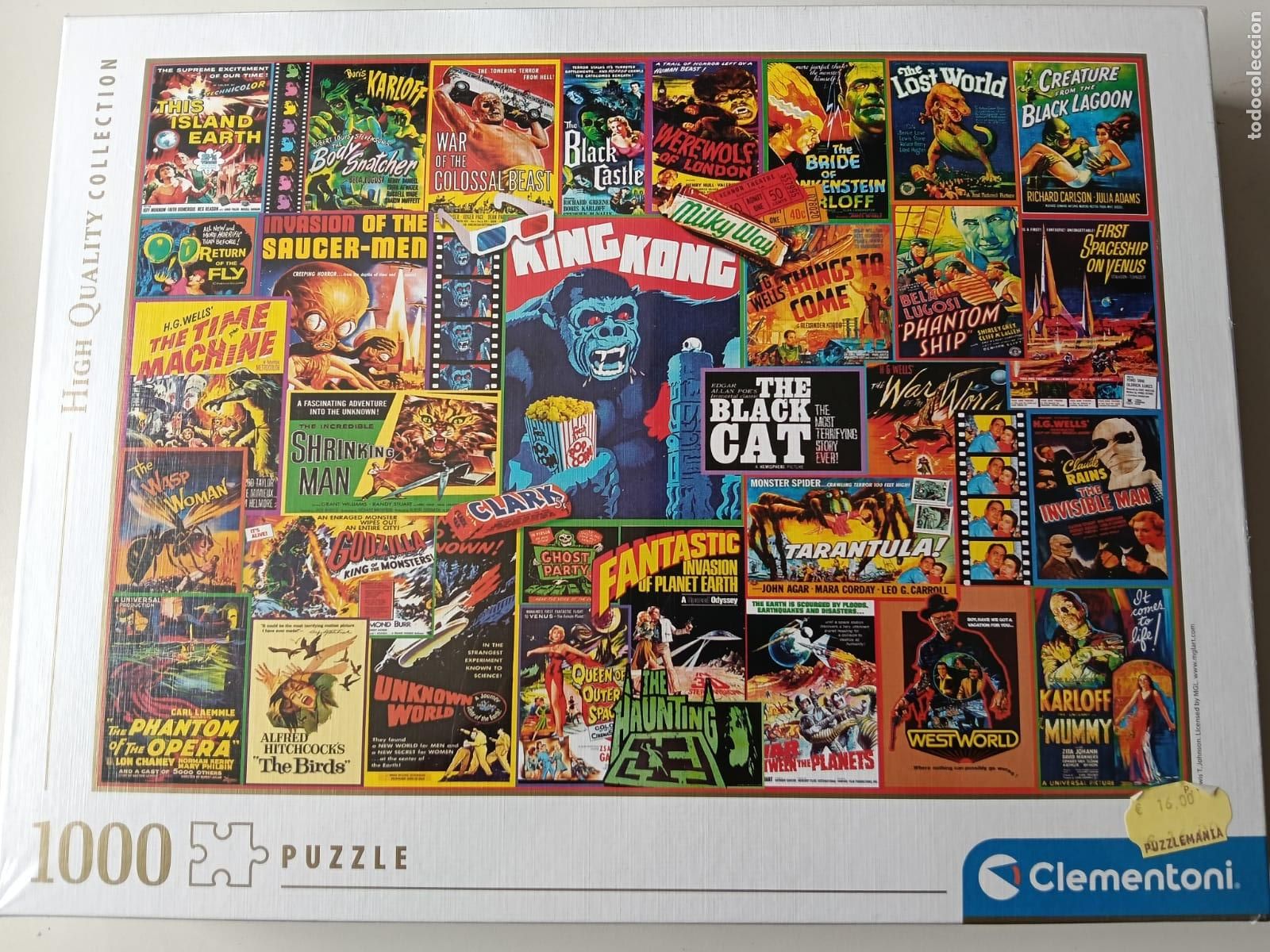 Puzzles: PUZZLE CINE TERROR, MISTERIO Y CIENCIA FICCI&Oacute;N - 1000 PIEZAS - CLEMENTONI