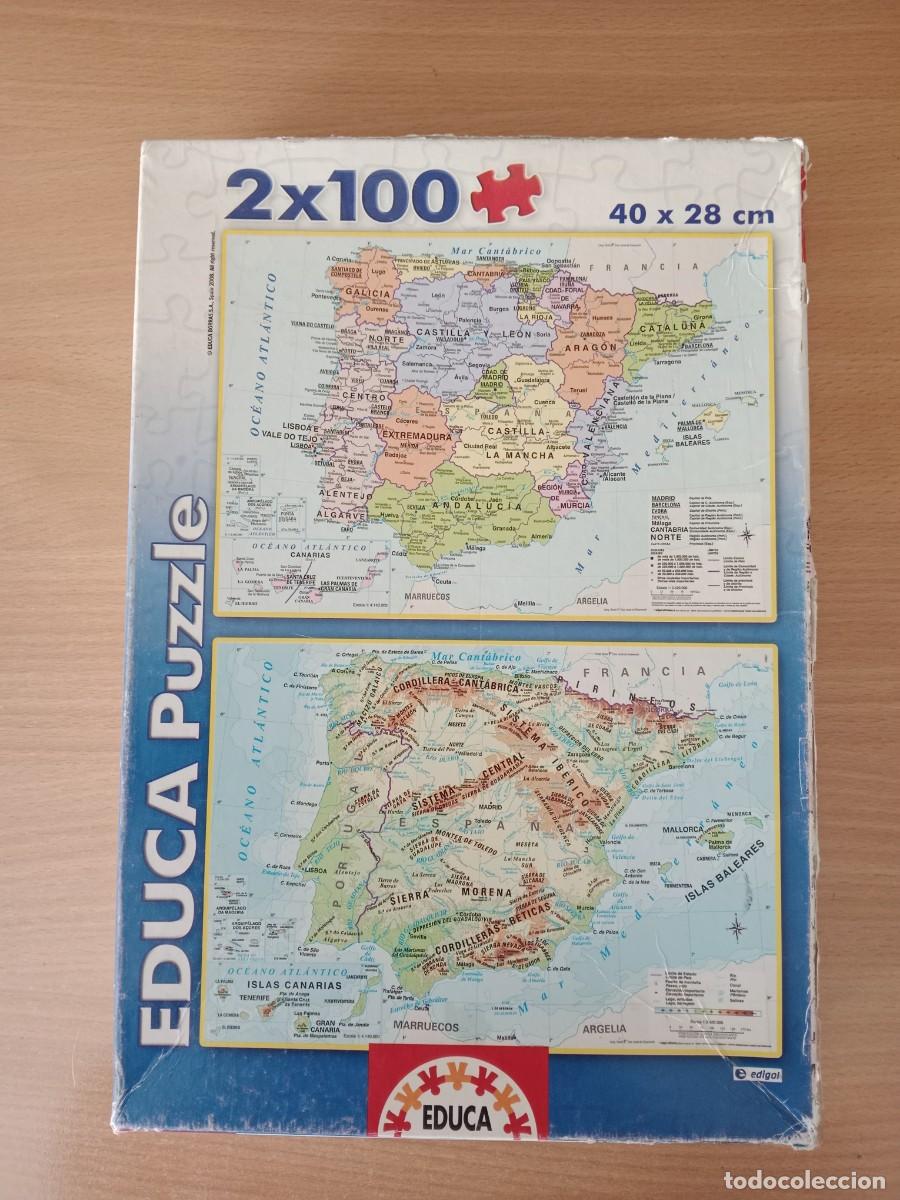 Puzzles: PUZZLES MAPAS F&Iacute;SICO Y POL&Iacute;TICO PORTUGAL Y ESPA&Ntilde;A - INCOMPLETOS - EDUCA BORRAS - A&Ntilde;O 2008.