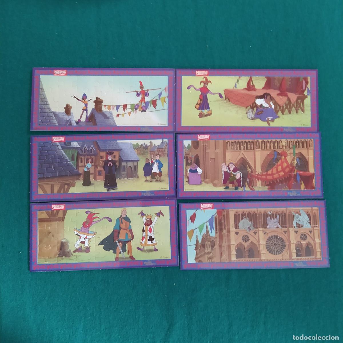 Puzzles: JUEGO DE 6 PUZZLES DE EL JOROBADO DE NOTRE DAME, DISNEY, OBSEQUIO DE NESTL&Eacute; - SET COMPLETO