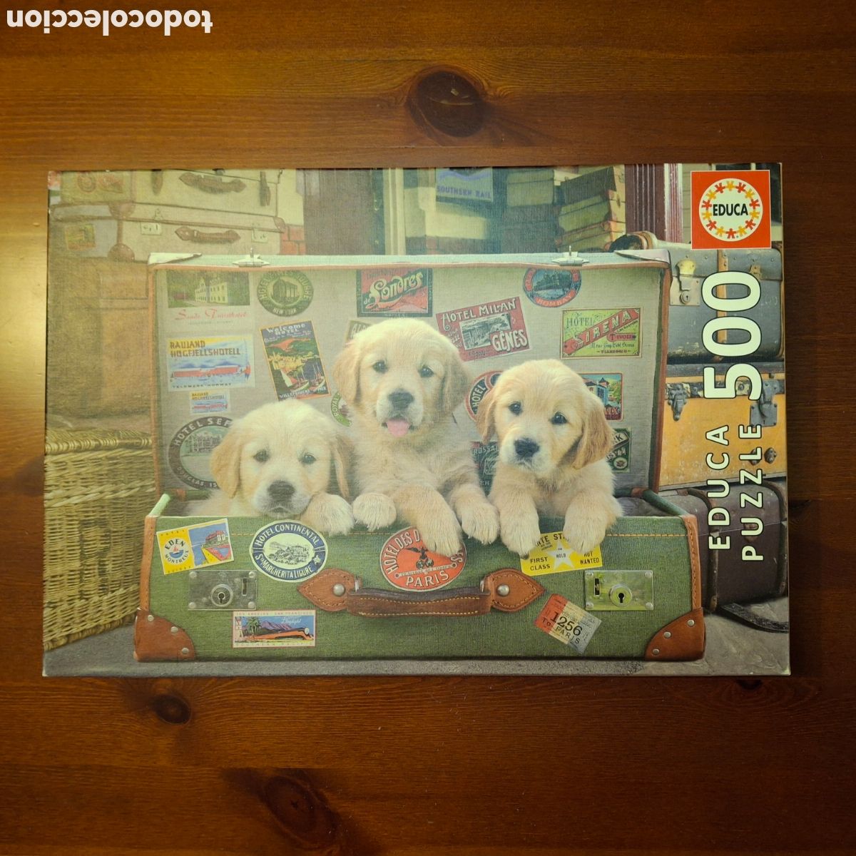 Puzzles: PUZZLE EDUCA 500 PIEZAS - CACHORROS EN EL EQUIPAJE - MONTADO UNA SOLA VEZ