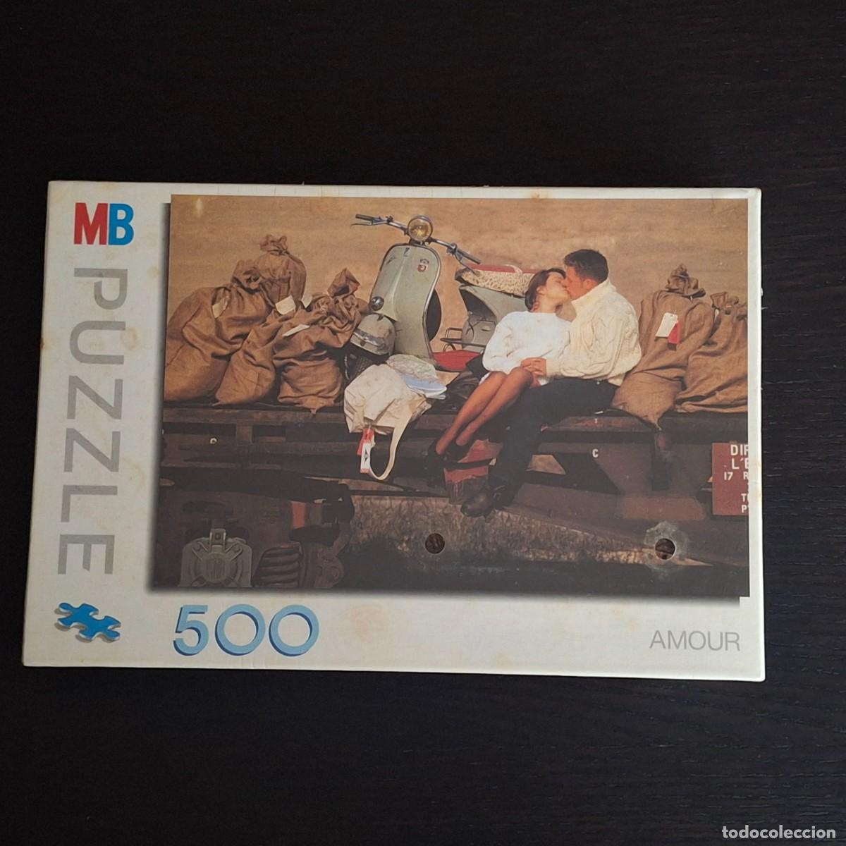 Puzzles: MB PUZZLE 500 PIEZAS - AMOUR - PAREJA MOTO VESPA - PUZLE PRECINTADO - HASBRO A&Ntilde;O 1994