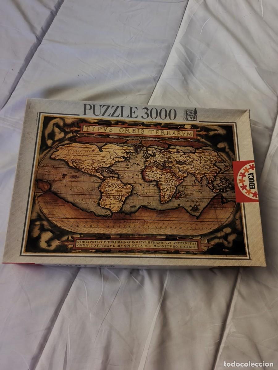Puzzles: Puzzle. 3000 piezas . Mapa Typus Orbis Terrarum de Abraham Ortelius. Educa - Borras . Caja original
