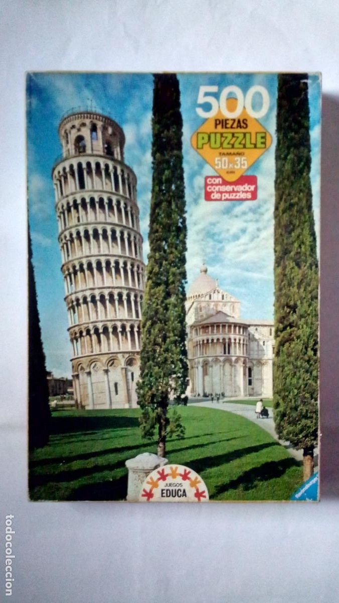 Puzzles: Puzzle Educa, referencia 7541. Torre de Pisa. 500 piezas. 50 x 35 cm. A&ntilde;os 70.