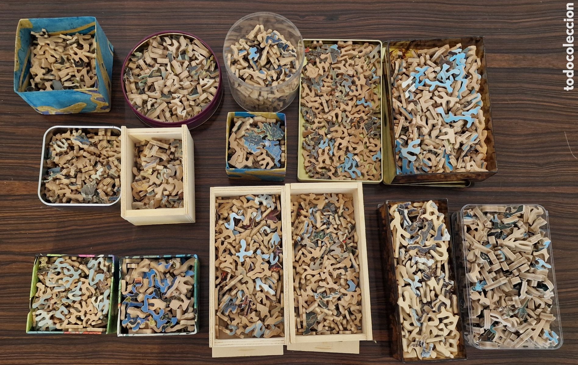 Puzzles: Colecci&oacute;n de 14 puzles antiguos, recortados en madera