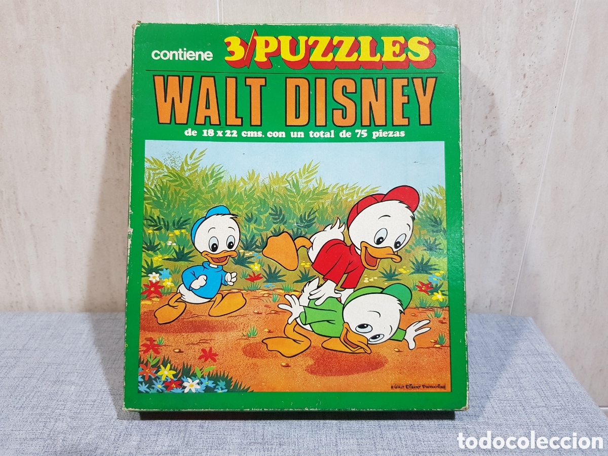 Puzzles: PUZZLES ZIG-ZAG EDICIONES JMT A&Ntilde;OS 70 3 PUZZLES WALT DISNEY 75 PIEZAS BAMBI DONALD DAISY SOBRINOS