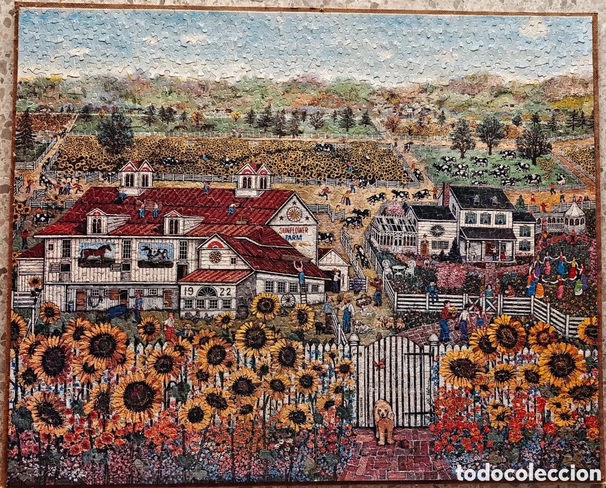 Puzzles: 1500 piezas Puzle Sunflower Farm Acabado, Finalizado 93 x 75