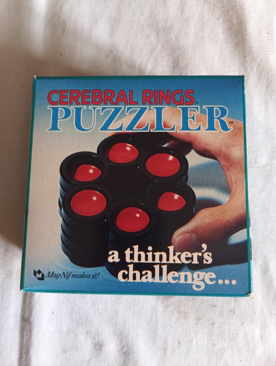 Puzzles: Rare Vintage 1989 Magnif Puzzler Cerebral Rings Puzzle - Nuevo.