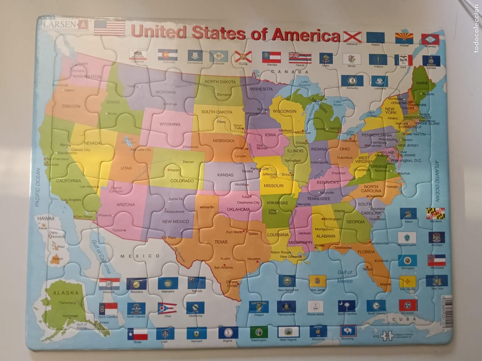 Puzzles: PUZZLE MAPA ESTADOS UNIDOS DE AM&Eacute;RICA - USA - EEUU - LARSEN