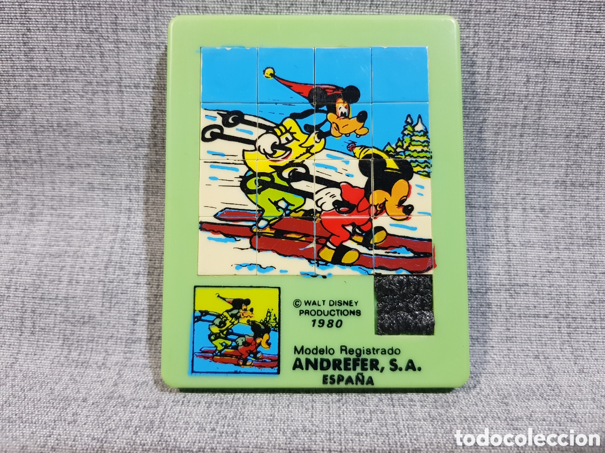 Puzzles: 1980 ANDREFER GOOFY MICKEY ESQUIANDO WALT DISNEY PUZZLE ROMPECABEZAS DESLIZANTE LABERINTO PUZLE