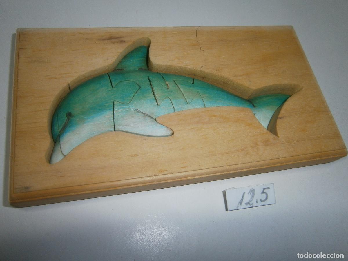 Puzzles: PUZZLE DELFIN ARTICULADO DE MADERA CON MARCO