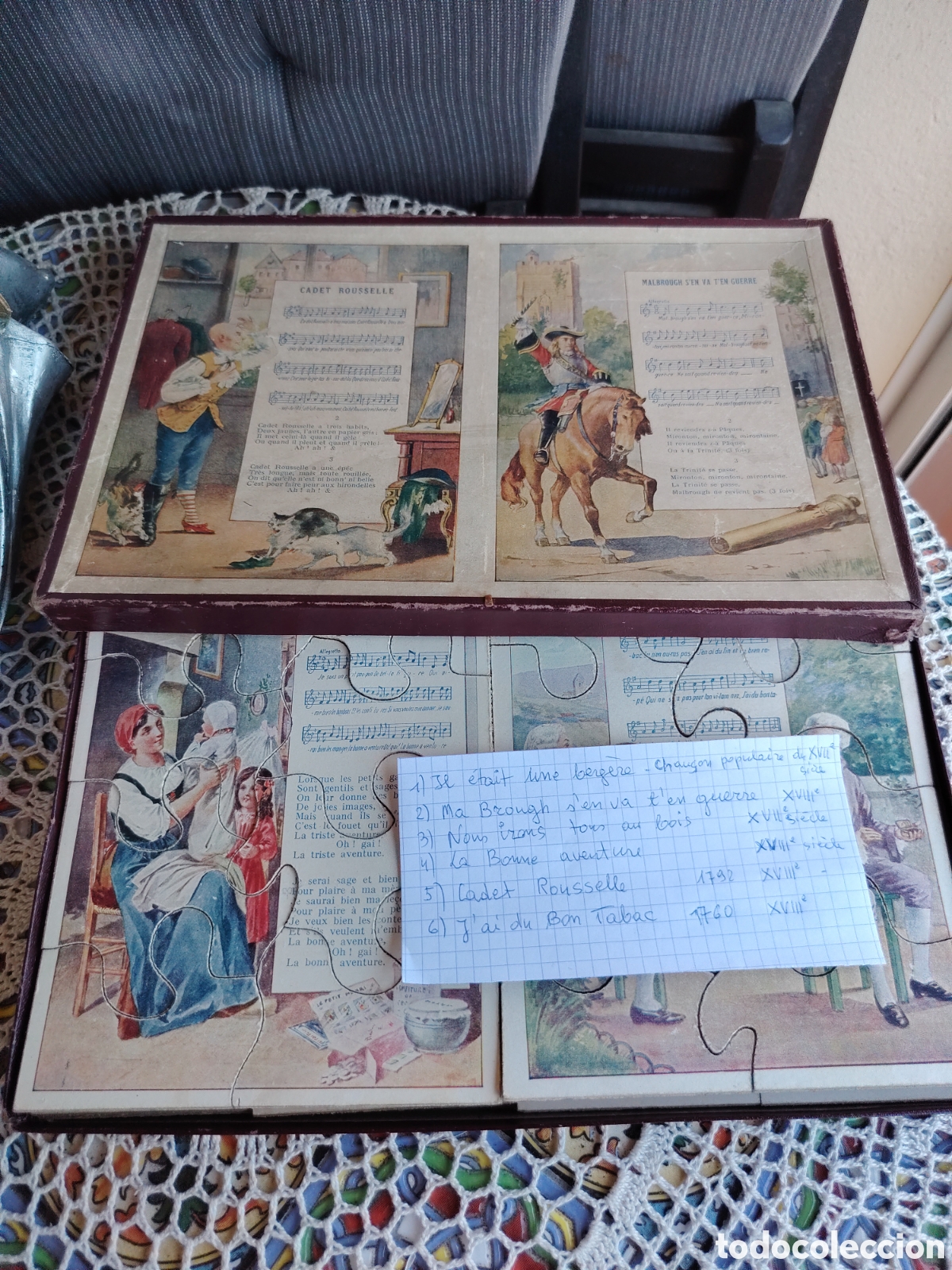 Puzzles: ANTIGUO PUZZLE DE CANCIONES POPULARES FRANCESAS - Foto 4