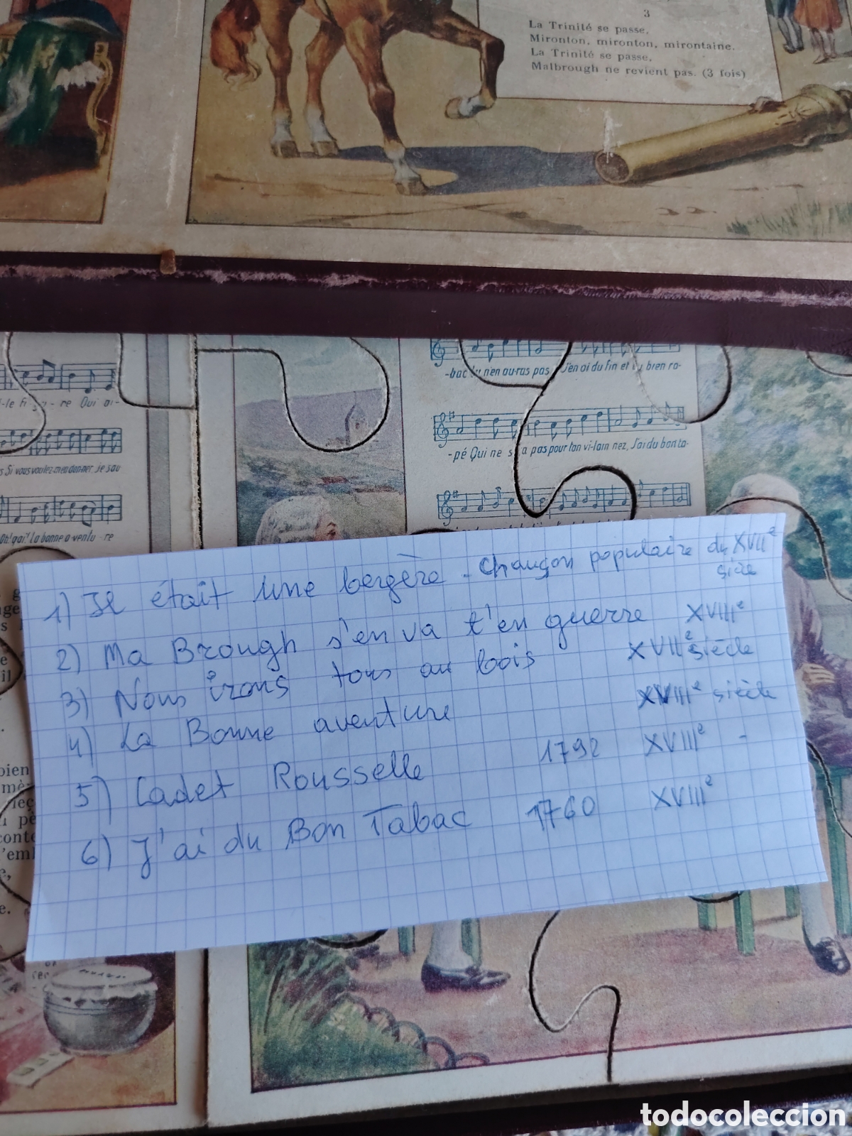 Puzzles: ANTIGUO PUZZLE DE CANCIONES POPULARES FRANCESAS - Foto 5