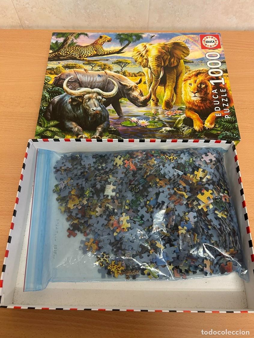 Puzzles: Puzzle 1000 piezas Educa los 5 grandes Leon Elefante Rinoceronte Leopardo Bufalo