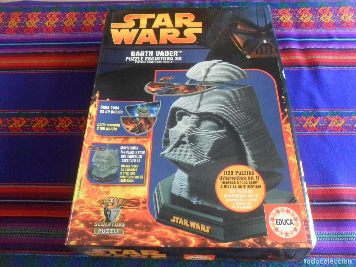 Puzzles: SIN ABRIR, STAR WARS DARTH VADER PUZZLE ESCULTURA 3D EDUCA 2005. PICTURE SCULPTURE. MUY RARO.