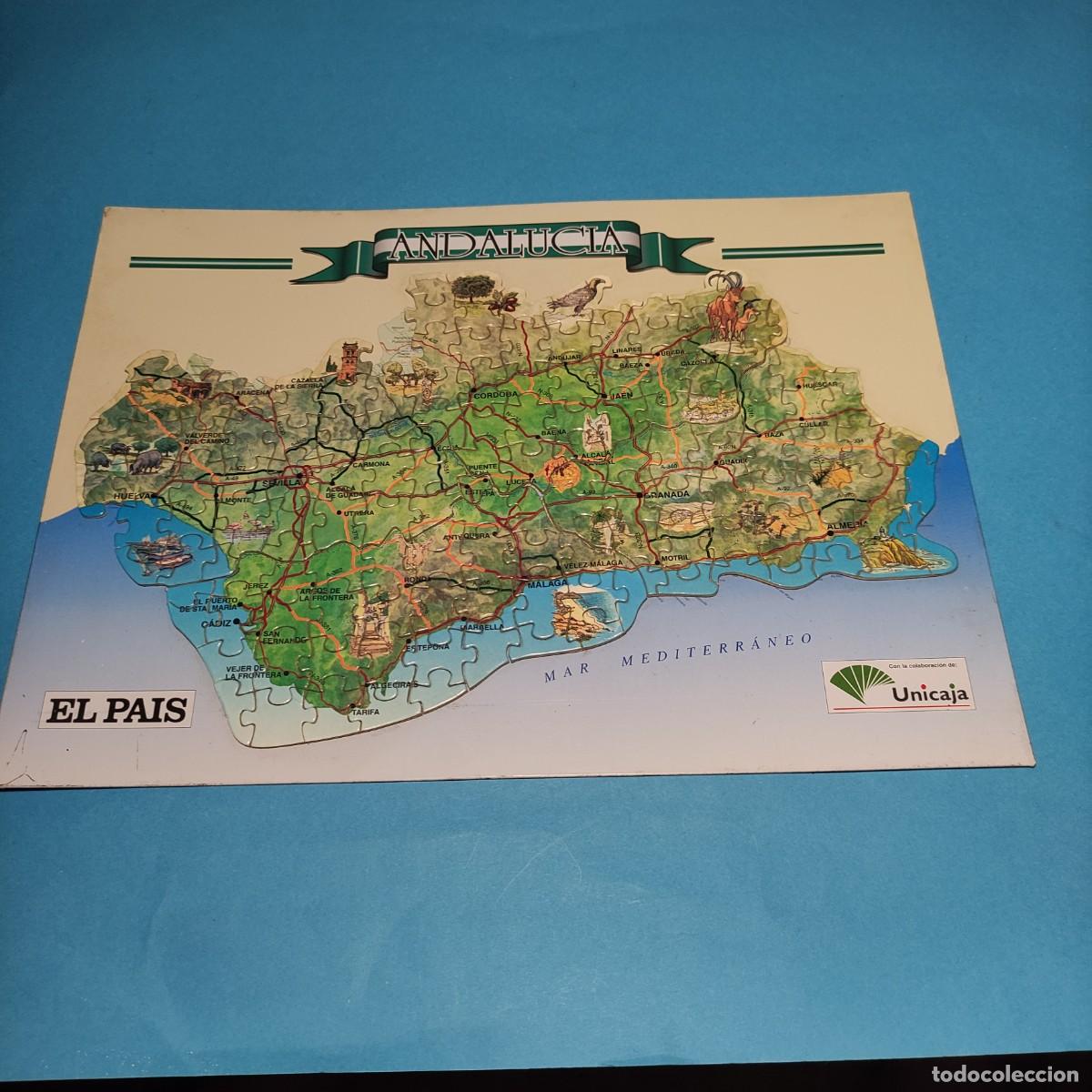Puzzles: MAPA DE ANDALUC&Iacute;A PUZZLE SOBRE CHAPA- EL PAIS Y UNICAJA