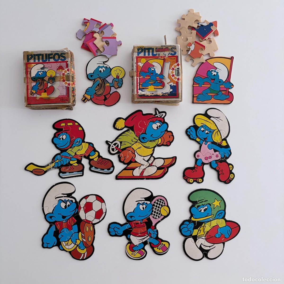Puzzles: LOTE 8 Puzzles Smurfs Peyo Pitufos vintage Spain Educa A&Ntilde;OS 80s