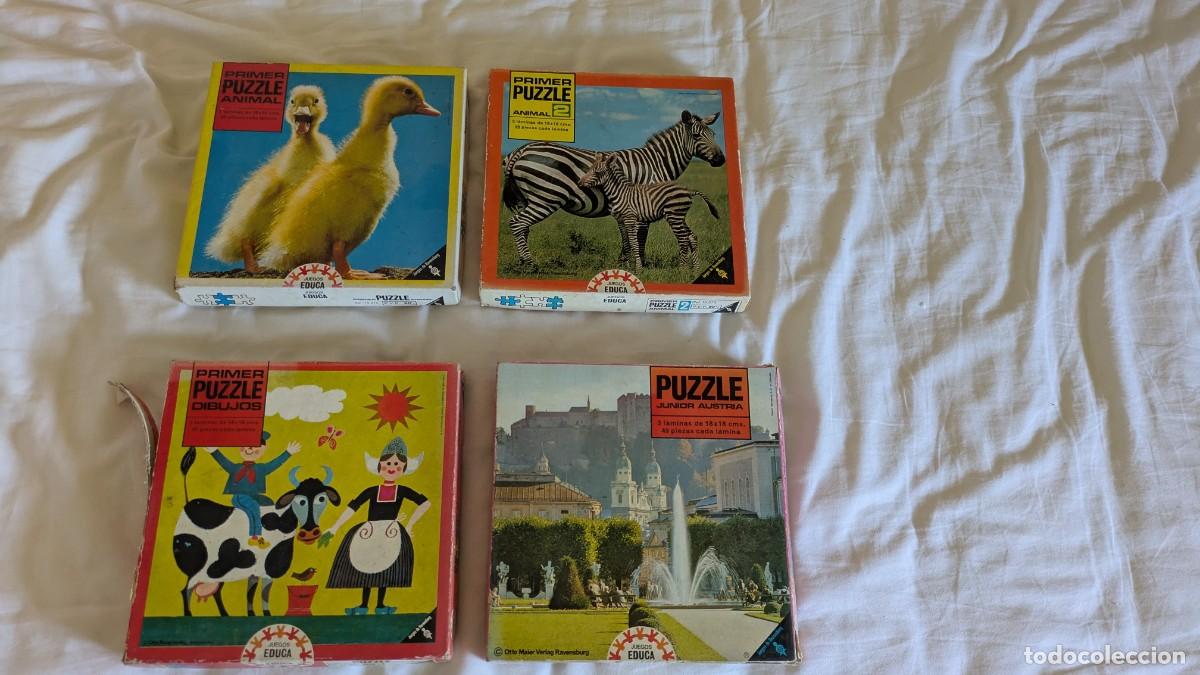 Puzzles: Lote 4 puzzles vintage Educa &mdash; animales, dibujos y Austria