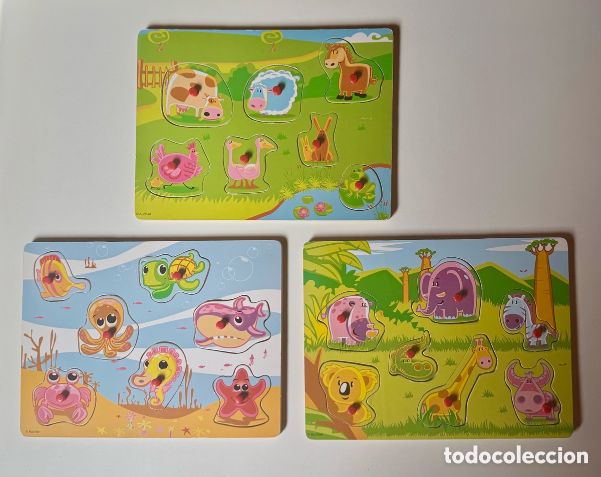 Puzzles: LOTE 3 PUZLES DE MADERA