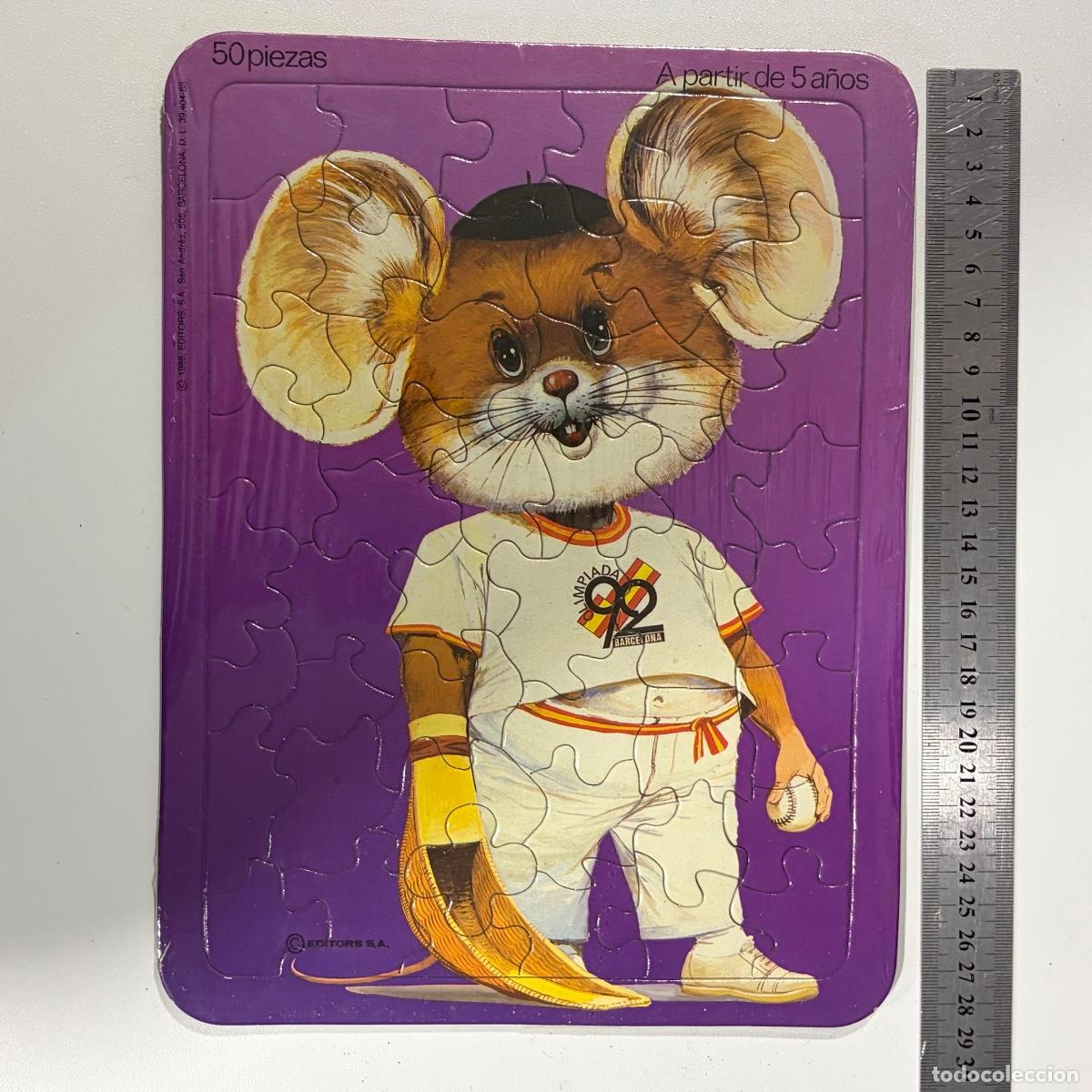Puzzli: puzzle rat&oacute;n b&eacute;isbol Olimpiada Barcelona 92 Editors 1982 50 piezas nuevo precintado
