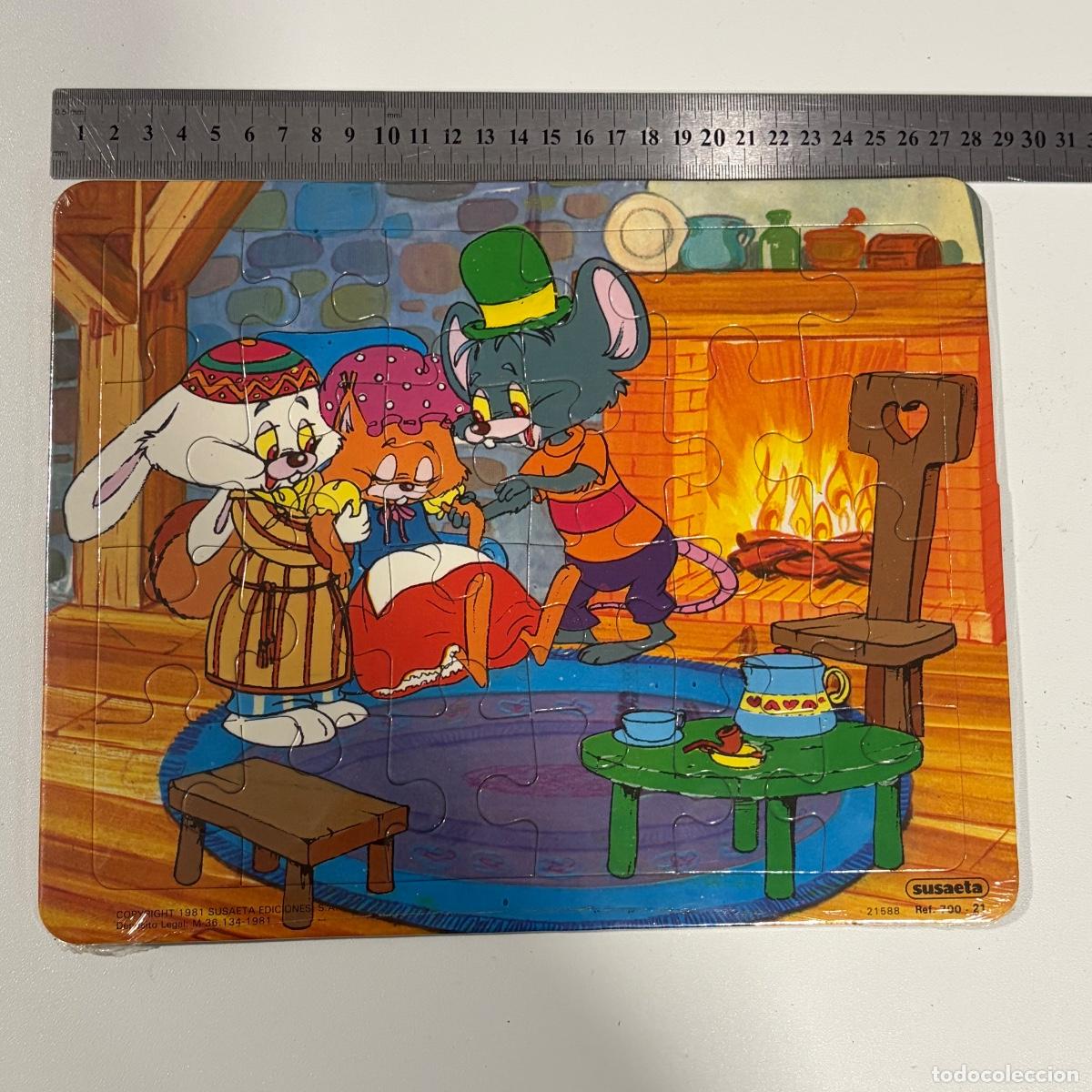 Puzzli: puzzle infantil animales ratones junto a chimenea Susaeta 1981 ref. 790 nuevo precintado