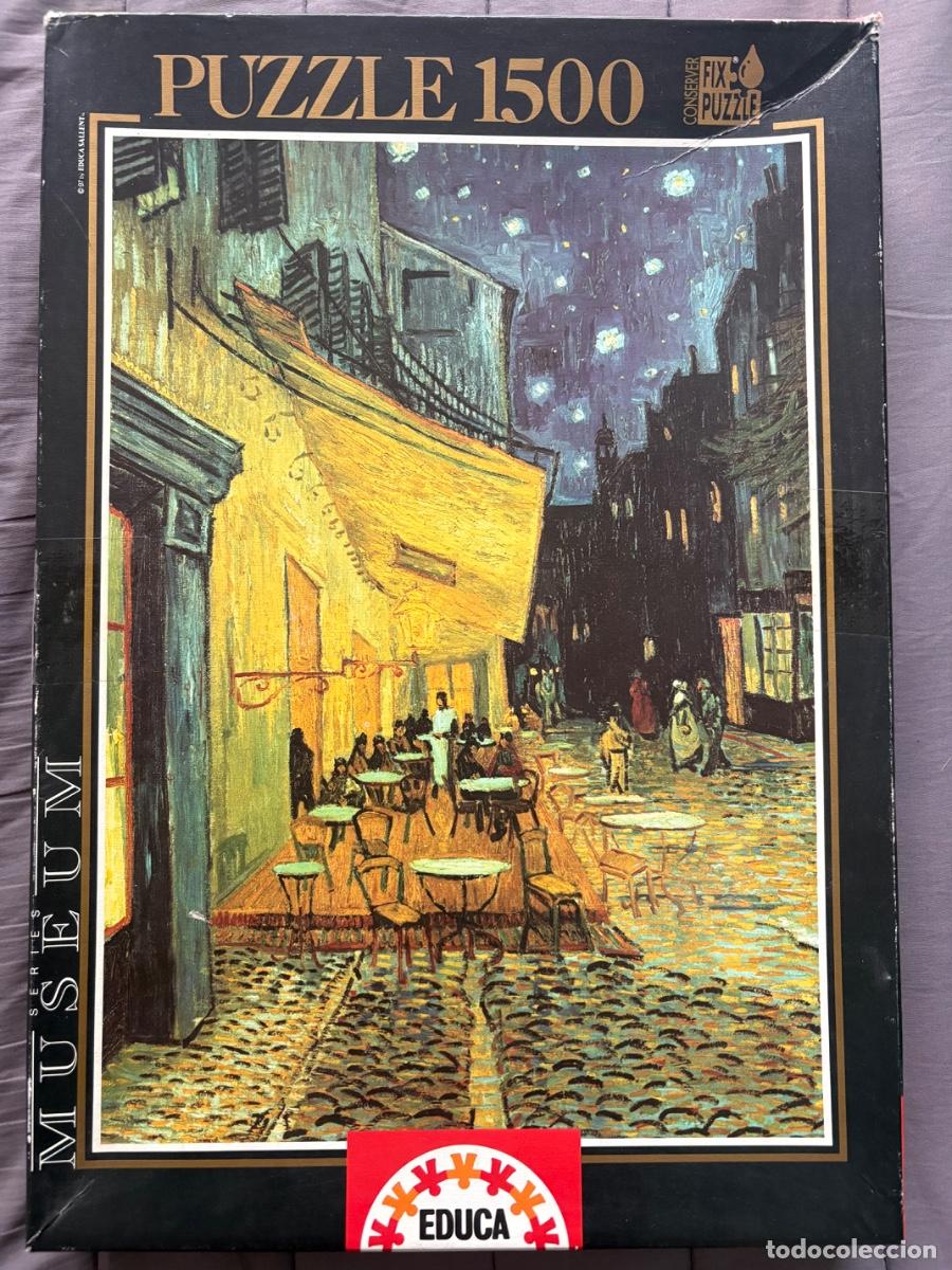 Puzzles: Puzzle Educa 1500 piezas - Serie Museum: Van Gogh (Terraza de caf&eacute; por la noche) - COMPLETO + PEGAME
