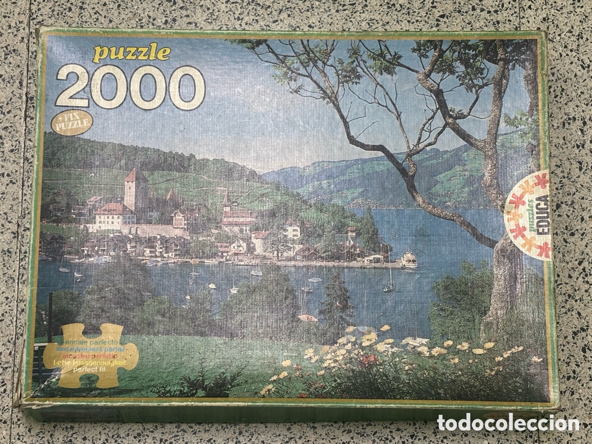 Puzzles: Puzzle Educa 2000 Piezas Lago Suizo Ref 7910 - Completo Con Conservador Vintage
