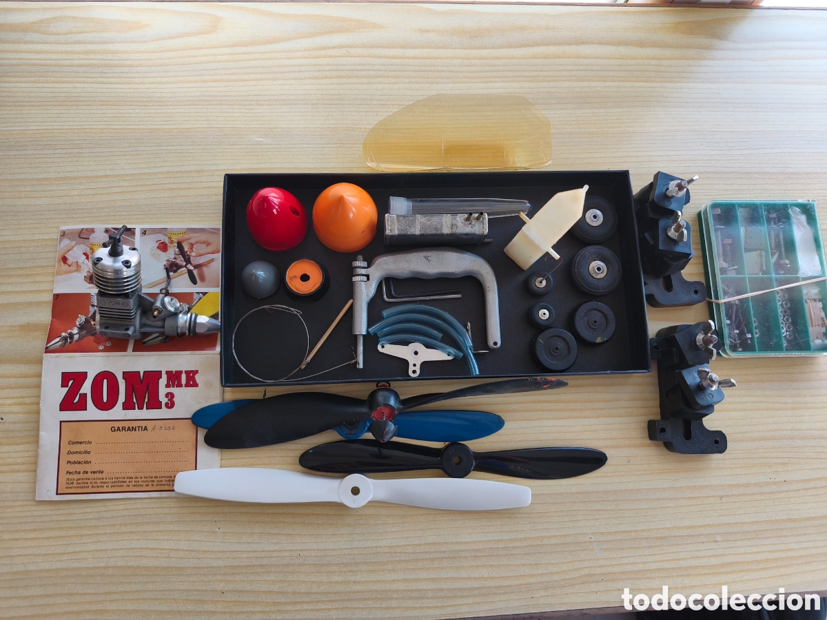 Radio control: Lote aeromodelismo motor zom mk3 , dep&oacute;sitos y accesorios