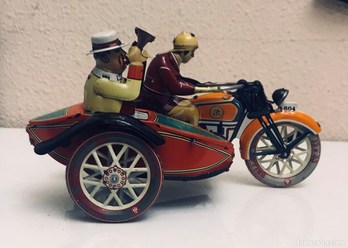 Radio control: MOTOR CON SIDE CAR de LATON (colecci&oacute;n) - Foto 1