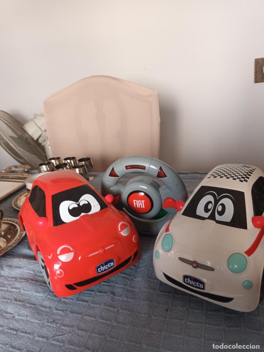 Radio Control: DOS FIAT 500 DE PLASTICO RIGIDO RADIOCONTROL CHICCO RED&WHITE CON MANDO FUNCIONANDO.23 CMS.