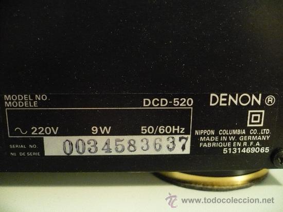 Radios antiguas: DENON DCD-520 CD VINTAGE -MINT- - Foto 8
