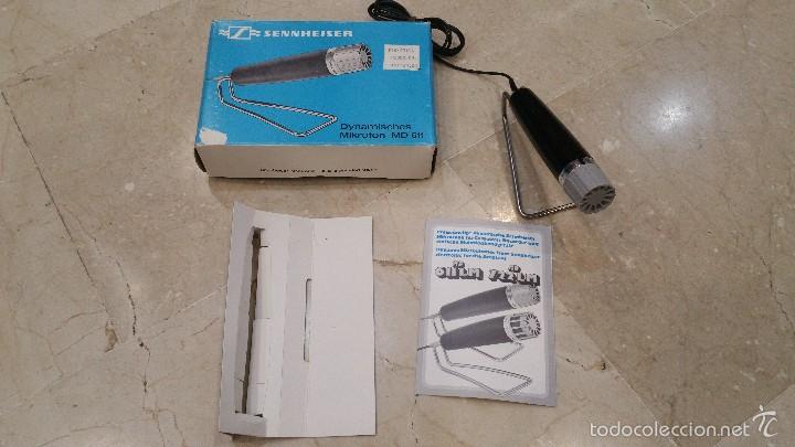 Radios antiguas: Antiguo microfono Sennheiser MD 611 en su caja - Foto 1