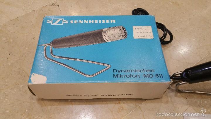 Radios antiguas: Antiguo microfono Sennheiser MD 611 en su caja - Foto 4