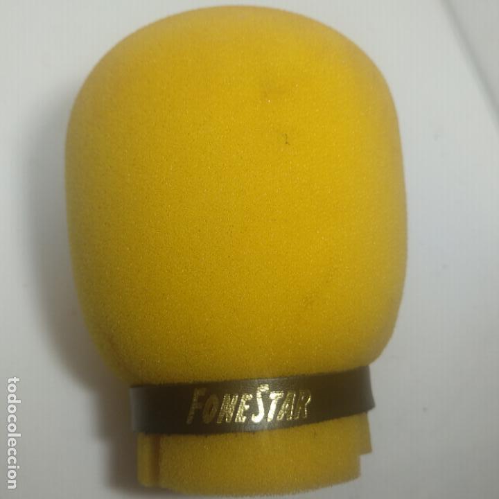 Radios antiguas: Espuma amarilla para micr&oacute;fono marca fonestar - Foto 1