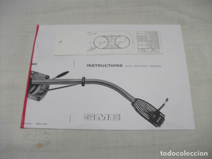 Radios antiguas: MANUAL DEL BRAZO GIRADISCOS **SME** REF. 00 DATO - Foto 1