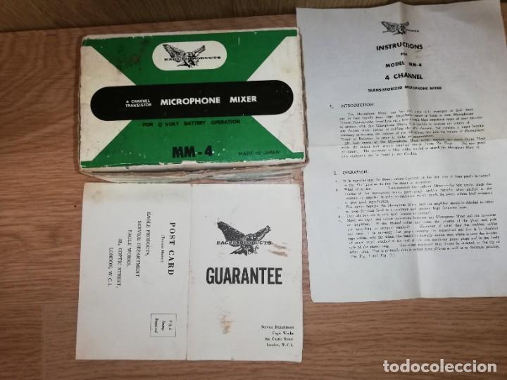 Radios antiguas: Mezclador de micr&oacute;fonos transistorizado marca Eagle - Foto 5