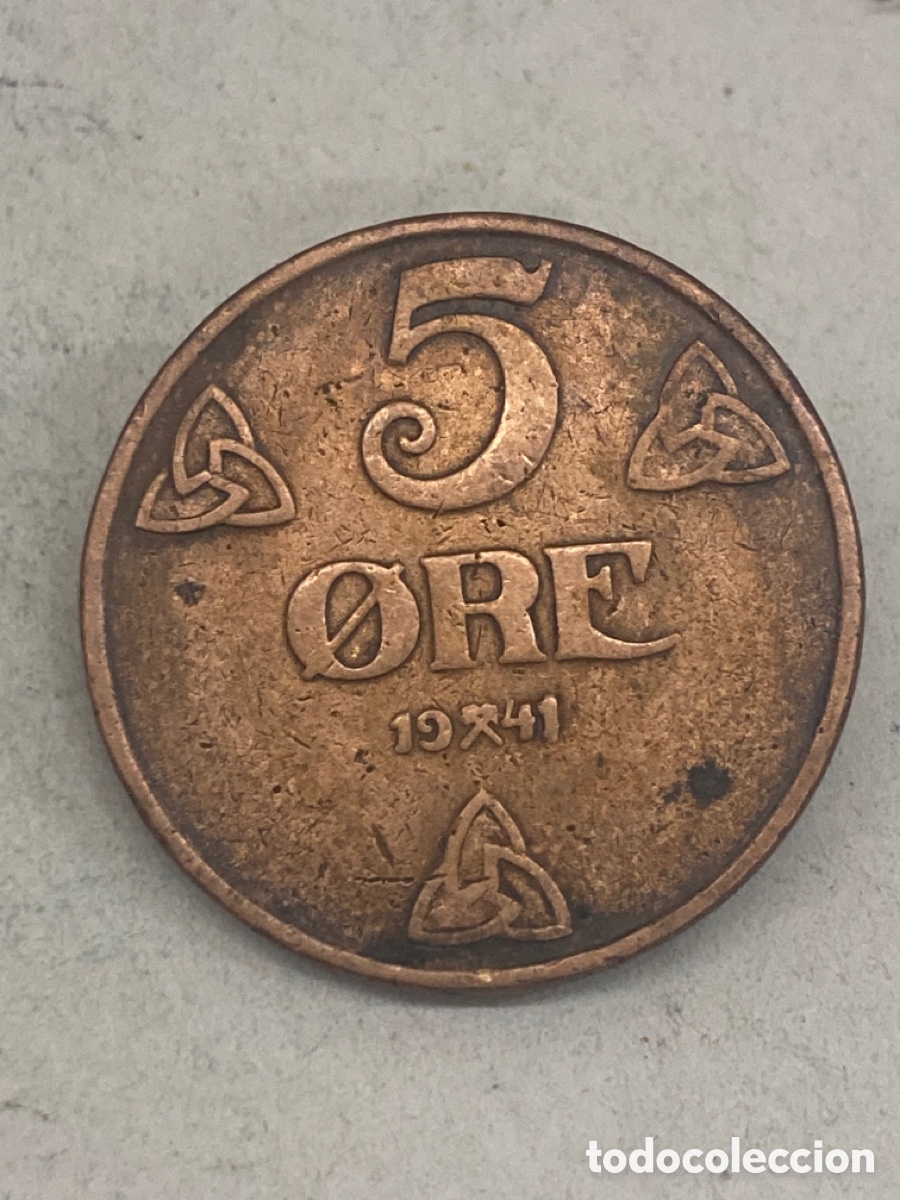 Radios antiguas: Moneda de 5 Ore 1941 Noruega MX5 - Foto 1