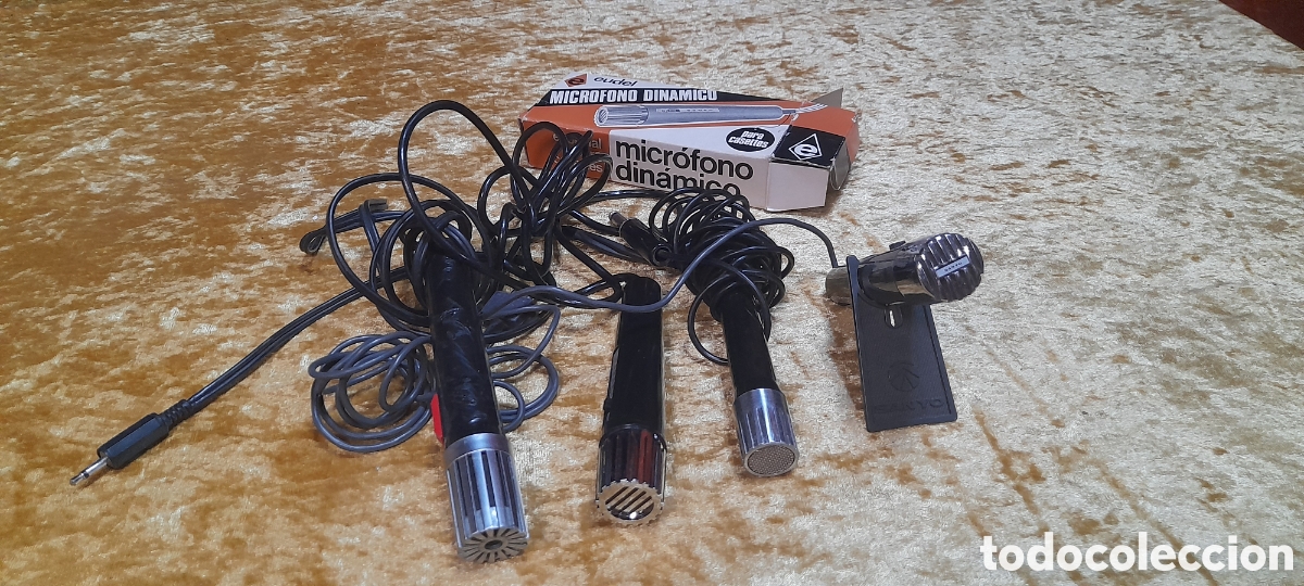 Radios antiguas: Lote de micr&oacute;fonos din&aacute;micos. - Foto 1