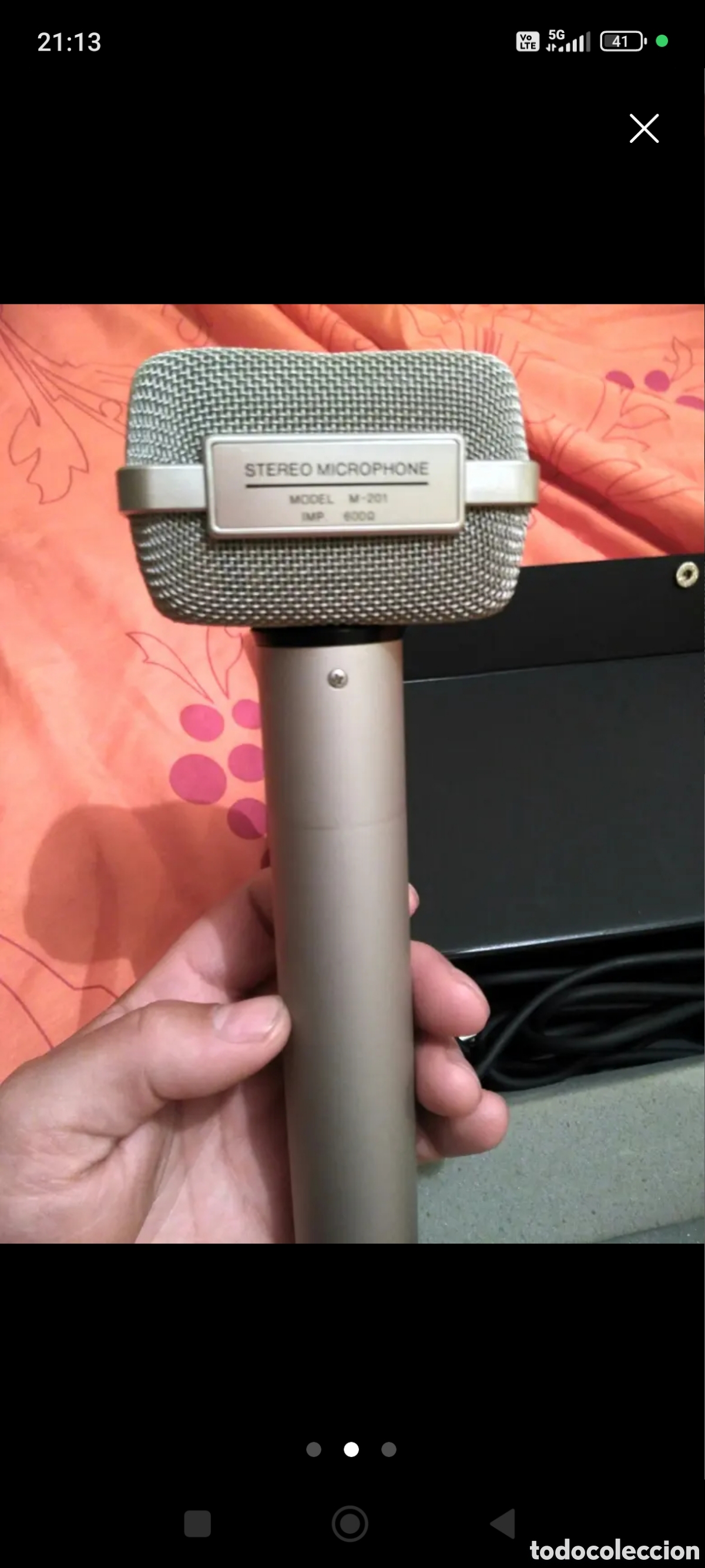 Radios antiguas: micr&oacute;fono vintage JVC M201 - Foto 3
