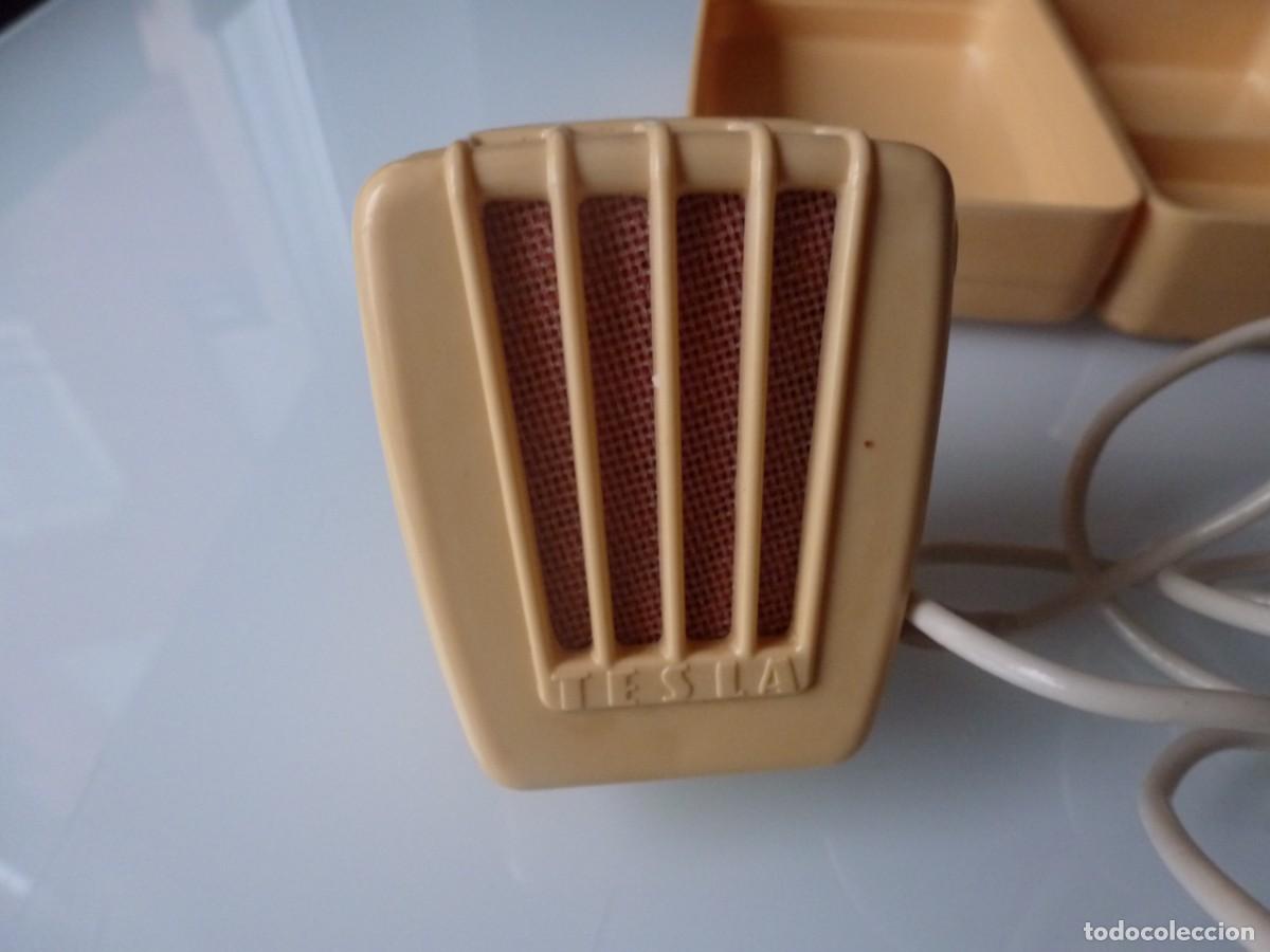 Radios antiguas: ANTIGUO MICR&Oacute;FONO TESLA SOBREMESA CAJA ORIGINAL - Foto 3