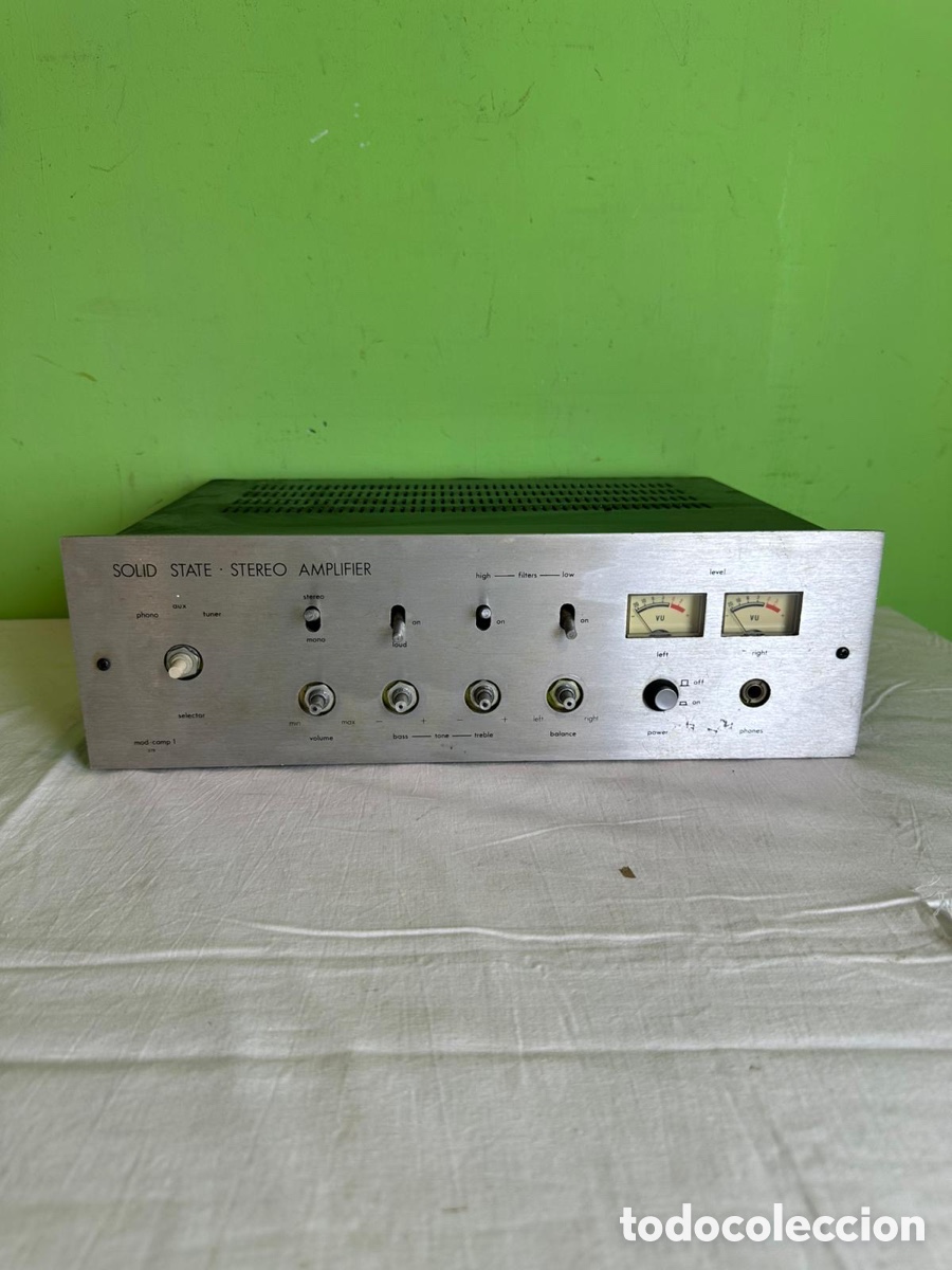 Radios antiguas: Amplificador SOLID STATE Mixing System Camp 2 Mod 379 vintage VU a&ntilde;os 70