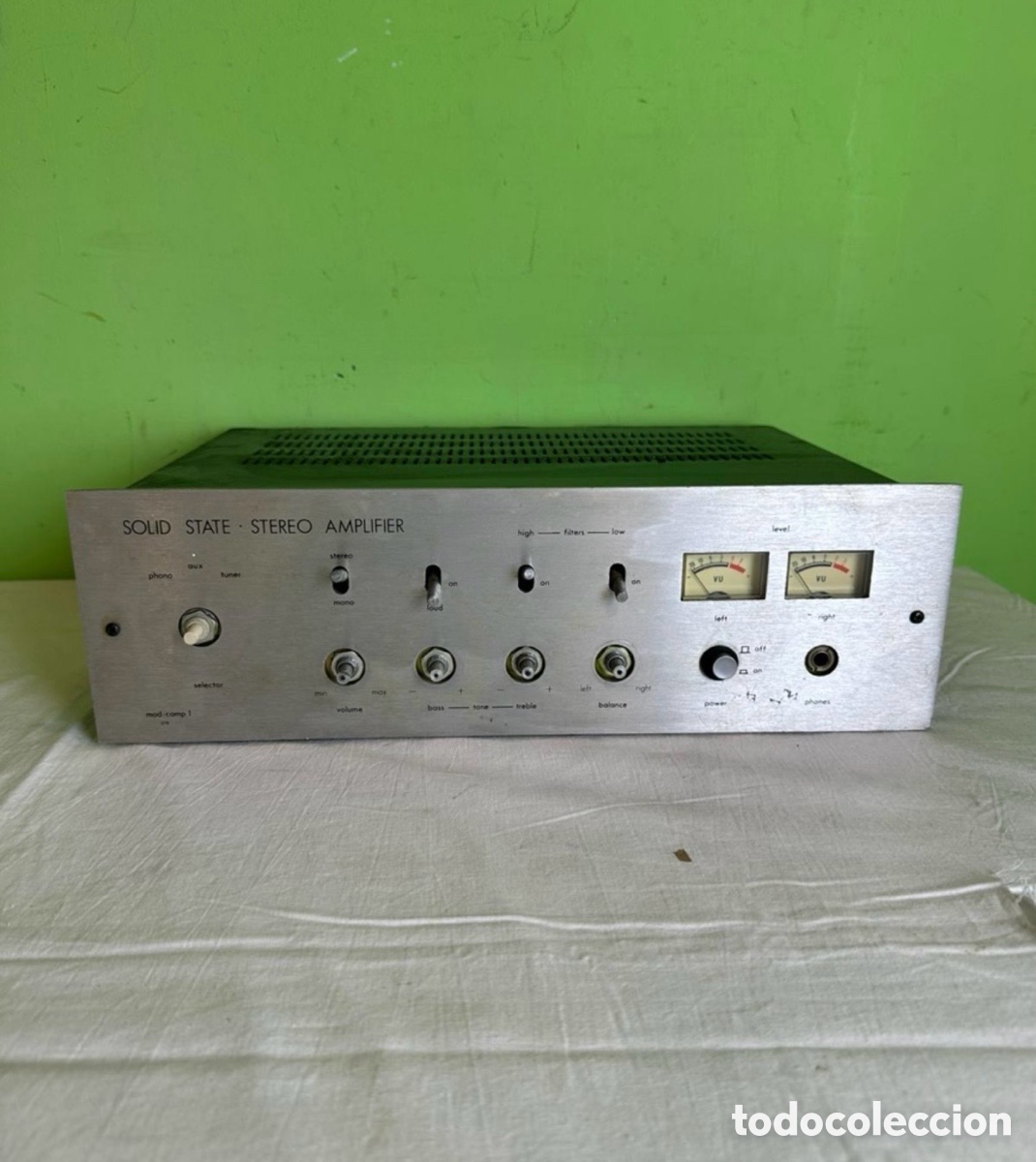 Radios Anciennes: Amplificador SOLID STATE Mixing System Camp 2 Mod 379 vintage VU a&ntilde;os 70