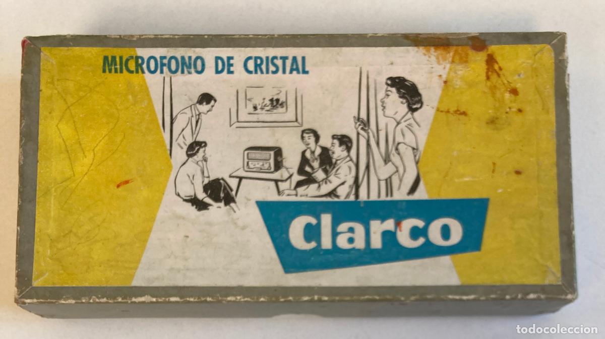 Radios antiguas: MICROFONO DE CRISTAL CLARCO, CAJA ORIGINAL - Foto 5