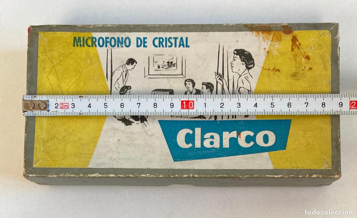 Radios antiguas: MICROFONO DE CRISTAL CLARCO, CAJA ORIGINAL - Foto 6