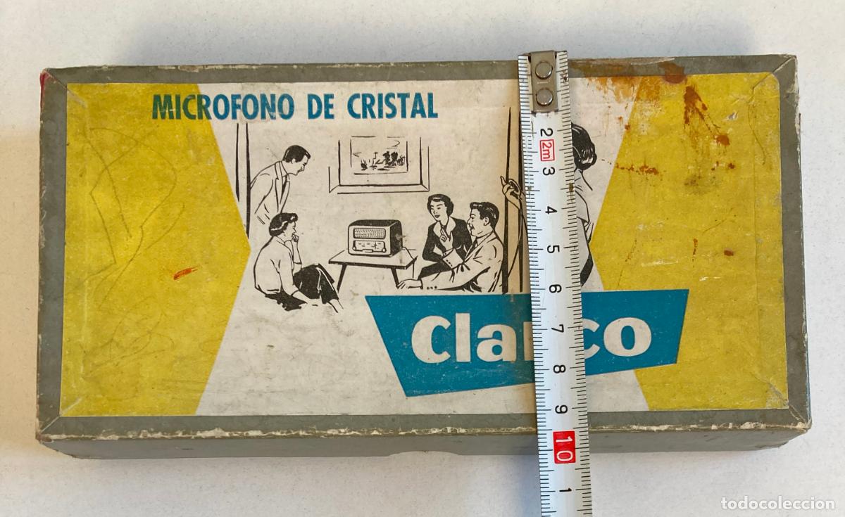 Radios antiguas: MICROFONO DE CRISTAL CLARCO, CAJA ORIGINAL - Foto 7