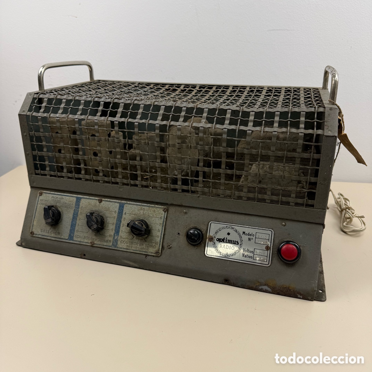 Radios antiguas: Amplificador de v&aacute;lvulas Optimus modelo 197 a 125v.