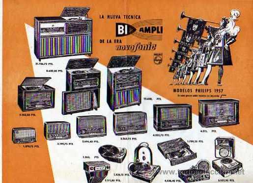 Radios antiguas: FOLLETO RADIOS PHILIPS  1957 - Foto 1