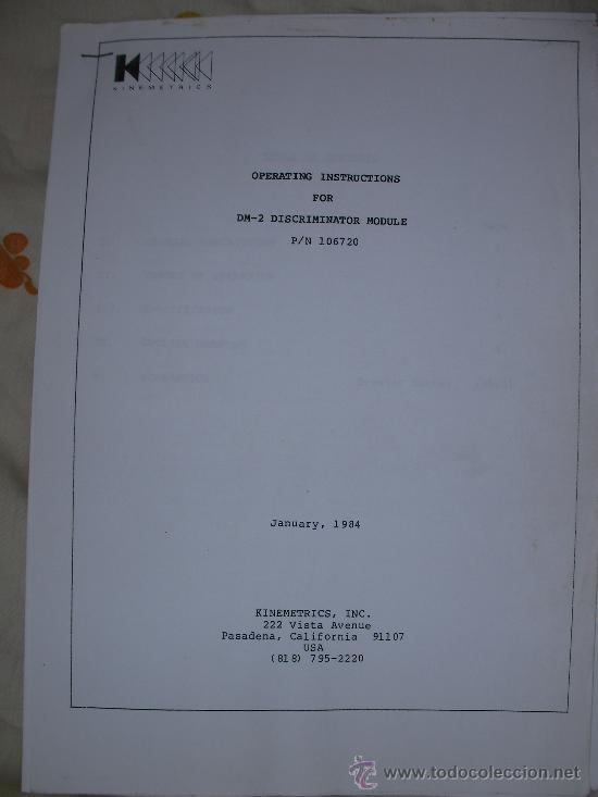 Radios antiguas: MANUAL DE INSTRUCCIONES PARA DM-2 DISCRIMINATOR MODULE - Foto 1