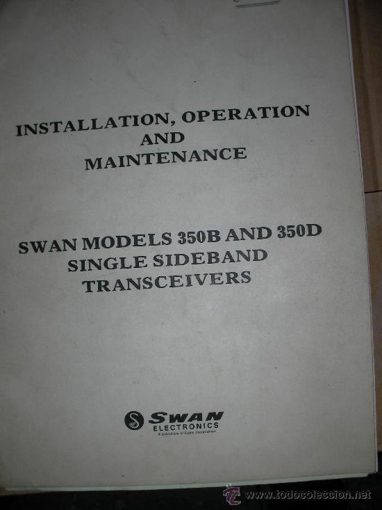 Radios antiguas: MANUAL SWAN MODELS 350B Y 350D - Foto 1